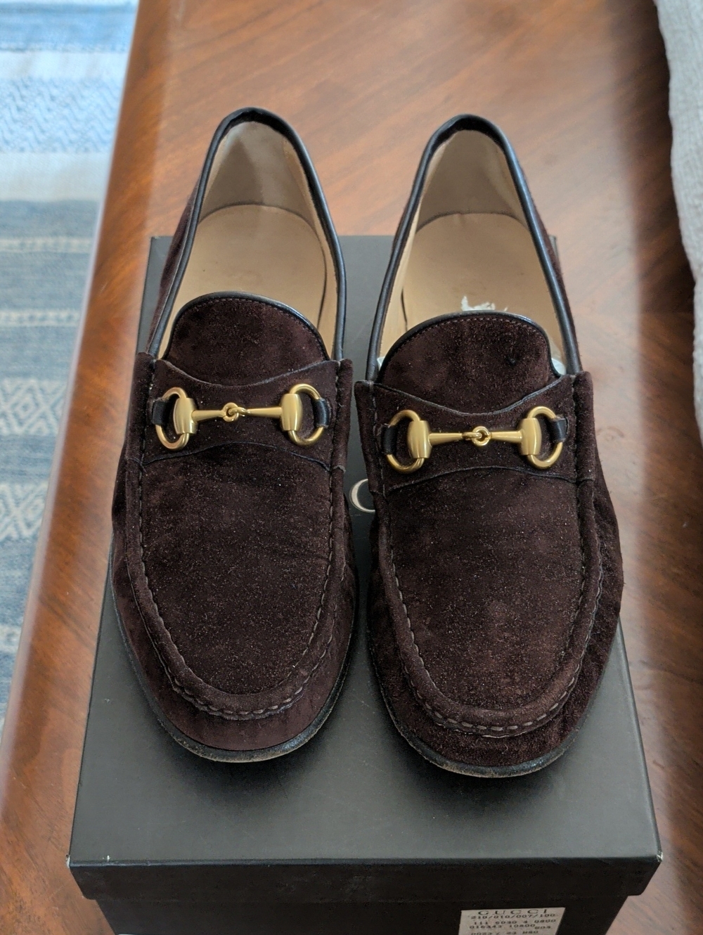 Vintage Gucci Men's Chocolate Brown Suede Horsebit Loafers